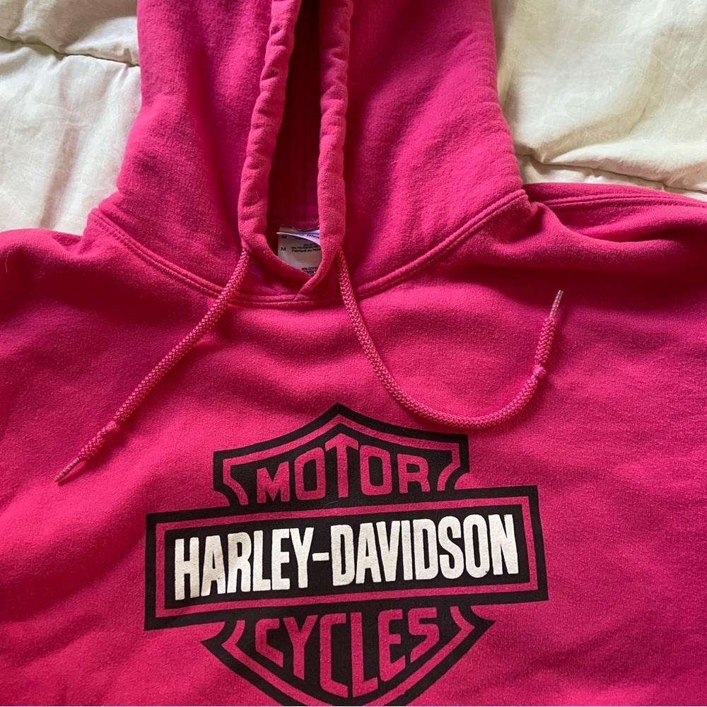 Pink Harley Davidson graphic hoodie